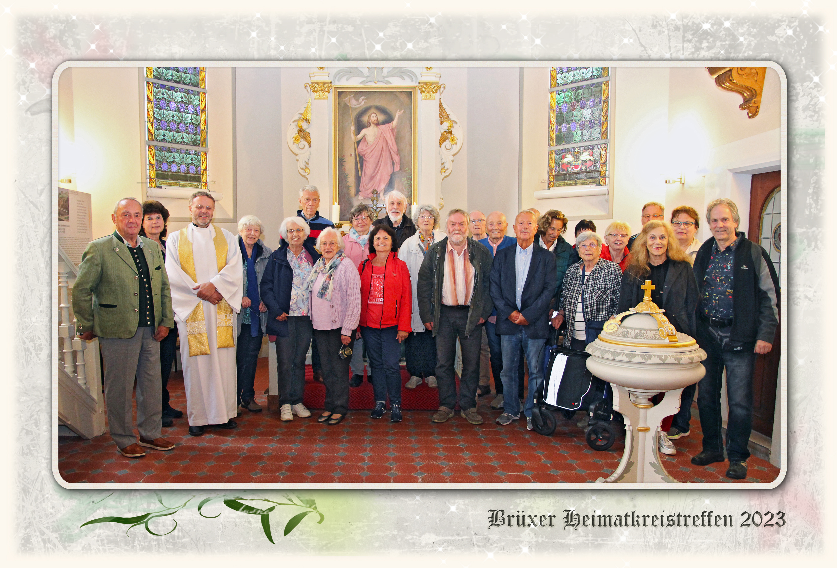 Gruppenfoto in der Kirche von Deutscheinsiedel