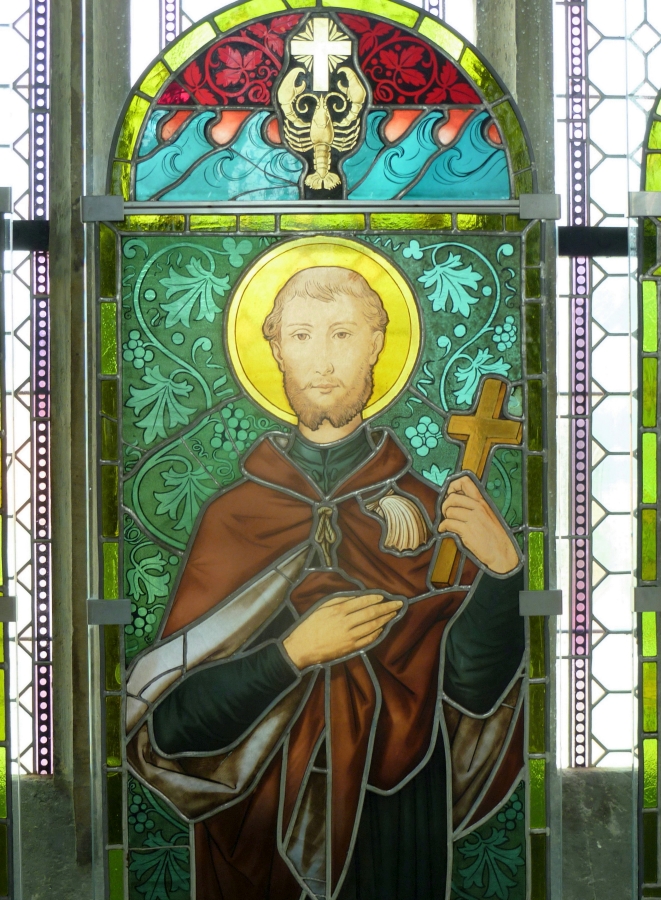 St. Franz Xaver, Glasfenster, Dekanalkirche, Brüx/Most