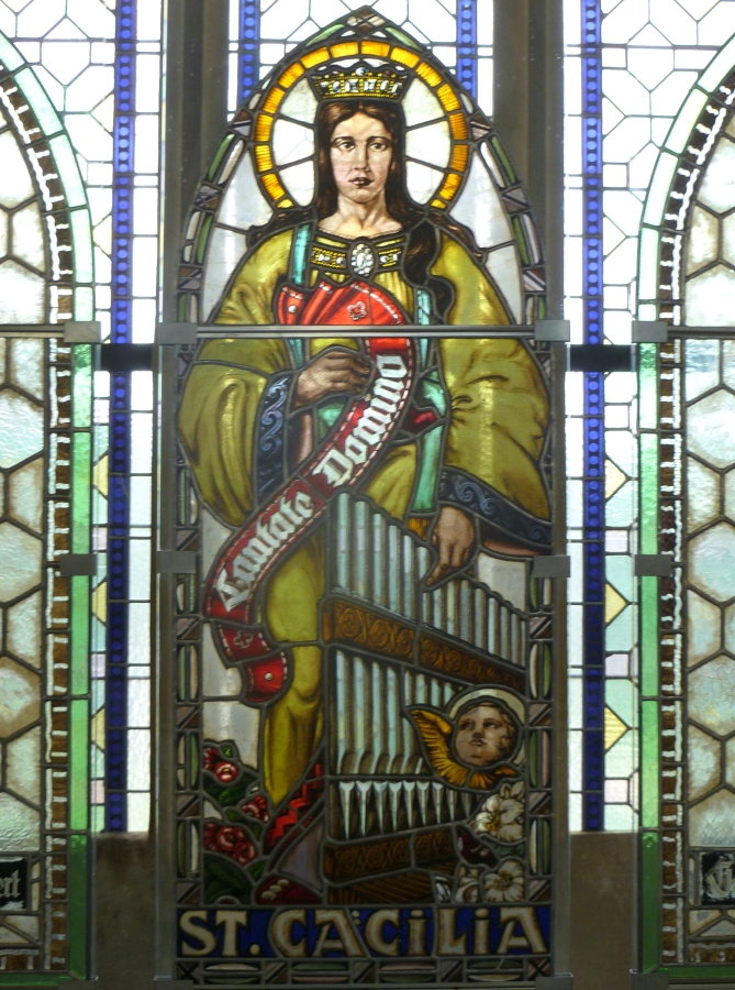St. Cäcilia, Glasfenster, Brüx/Most
