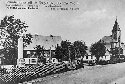 Straßenbaudenkmal vor Gasthof Kaltofen